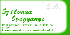 szilvana ozsgyanyi business card